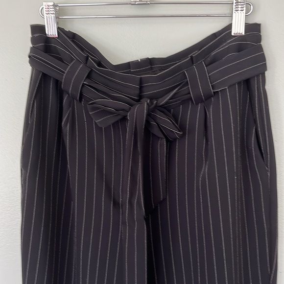 Express Pants - Exspress Paper Bag Stripped Ankle Pants